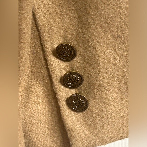 VTG The Fashion Place Solid Brown Wool Blend Two Button Blazer Jacket Women’s 12 - Picture 6 of 13